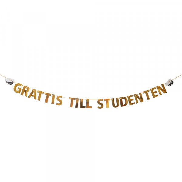 Garland - Gratulerer til den uteksaminerte - Gull/Studentluer