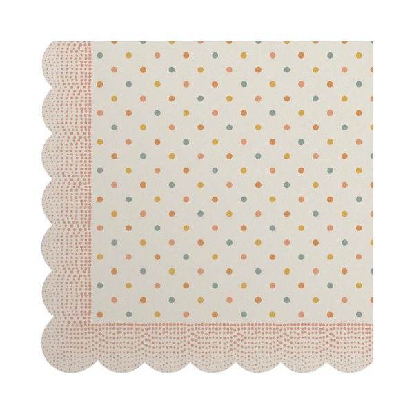Små servietter - Multi Dots - Rosa - 20-pakning Små servietter - Multi Dots - Rosa - 20-pakning