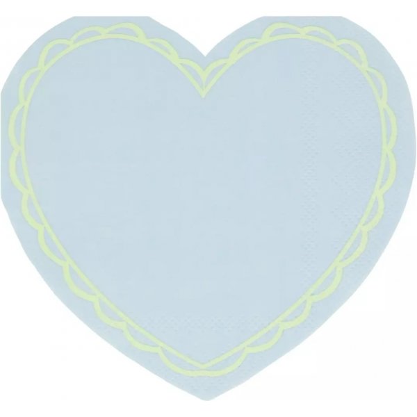 Servietter - Hjerter - Pastellfarger