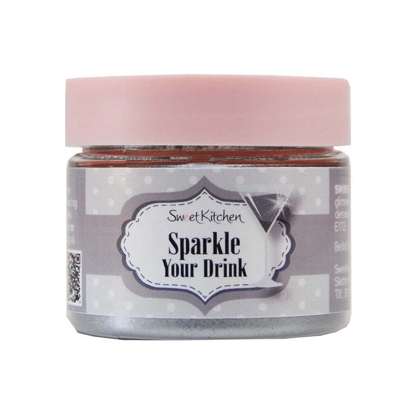 Drikkeglitter - Sparkle Your Drink - Sølv - SweetKitchen - 10 g - Andre ingredienser