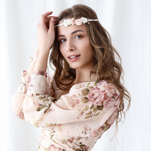 Blomsterkrans - Bohemsk - Fersken