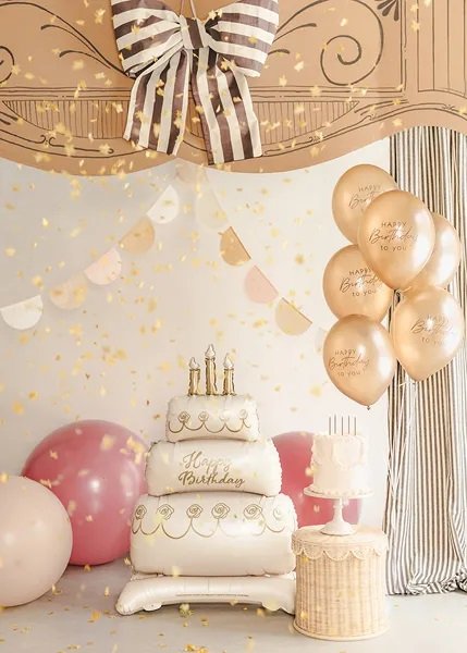 Folieballong - Kake - Beige/gull Folieballong - Kake - Beige/gull