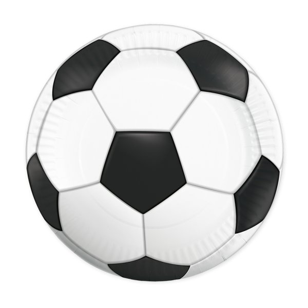 Papirtallerkener - Fotball - 23 cm - 8 stk Papirtallerkener - Fotball - 23 cm - 8 stk