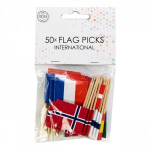 Cocktailflagg - Internasjonale flagg - 50-pakning Cocktailflagg - Internasjonale flagg - 50-pakning