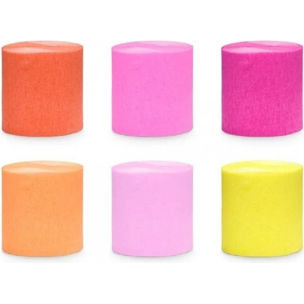 Kreppapir - Blandet sommerfarger Kreppapir - Blandet sommerfarger