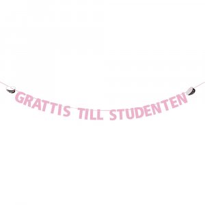Garland - Gratulerer til uteksaminerte - Rosa/Studentluer Garland - Gratulerer til uteksaminerte - Rosa/Studentluer