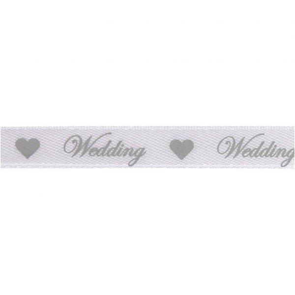 Satinbånd - Bryllup - Hvit Satinbånd - Bryllup - Hvit
