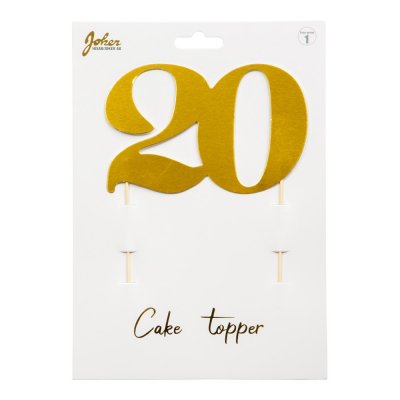 Cake topper - 20 - Guldmetallic