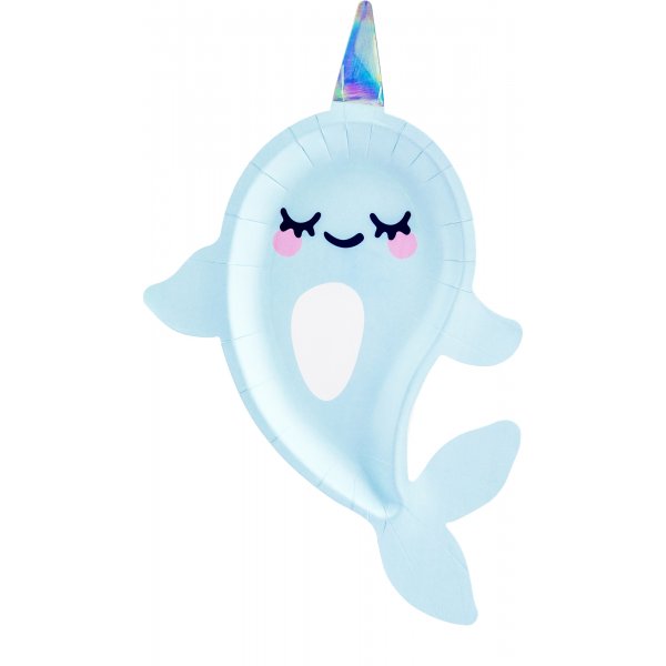 Papptallerkener - Narhvalfest - 6-pakning