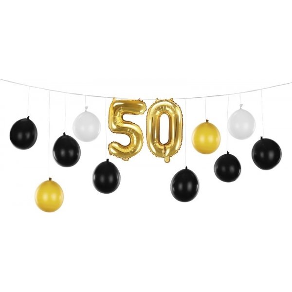 Ballonggirlander - 50 - Svart/Hvit/Gull Ballonggirlander - 50 - Svart/Hvit/Gull