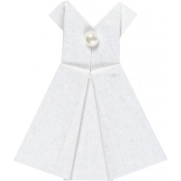 Klistremerker - hvite - kjole - størrelse 35x31 mm - 6 stk Klistremerker - hvite - kjole - størrelse 35x31 mm - 6 stk