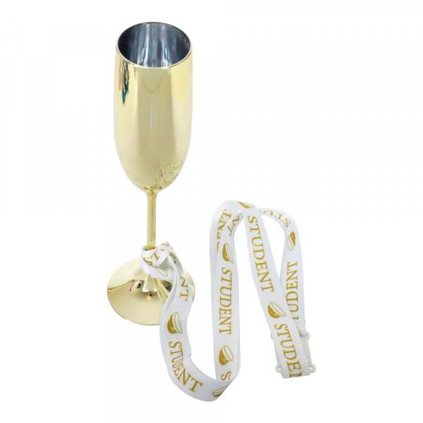 Champagneglass med bnd - Student - Gull