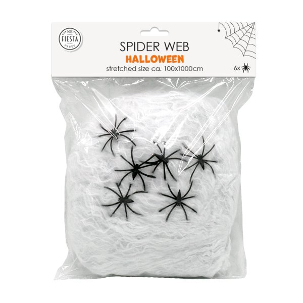 Spindelvev - Hvitt - Halloween - ca. 100 x 1000 cm Spindelvev - Hvitt - Halloween - ca. 100 x 1000 cm