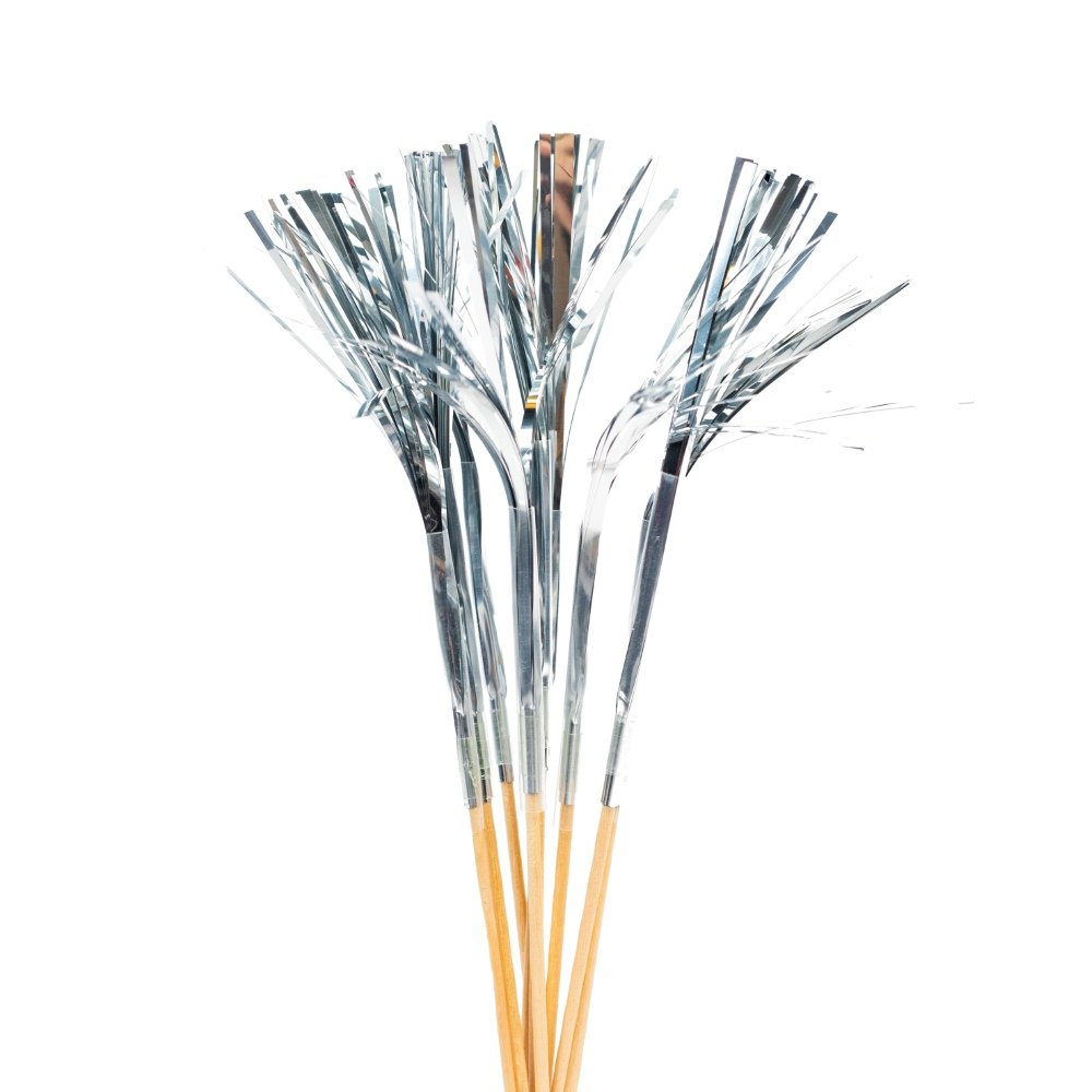 Festplukkere - Sølv - 24 cm - 10-pakning - Cake Picks