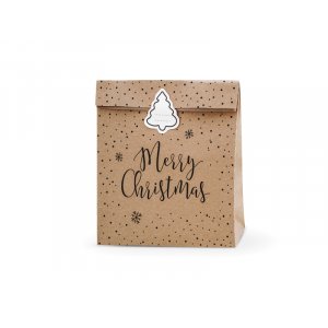 Store poser - Kraft/Prikker - God Jul - 3 stk Store poser - Kraft/Prikker - God Jul - 3 stk