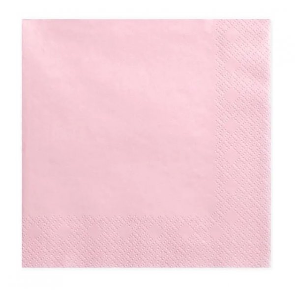 Servietter - Lys rosa - 20-pakning Servietter - Lys rosa - 20-pakning