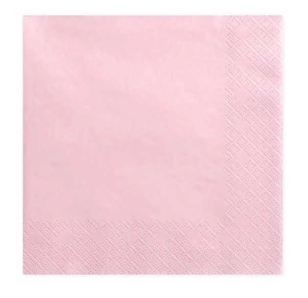 Servietter - Lys rosa - 20-pakning - Servietter, Borddekking
