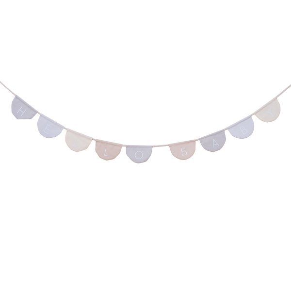 Vimpel - Stoff - Hello Baby