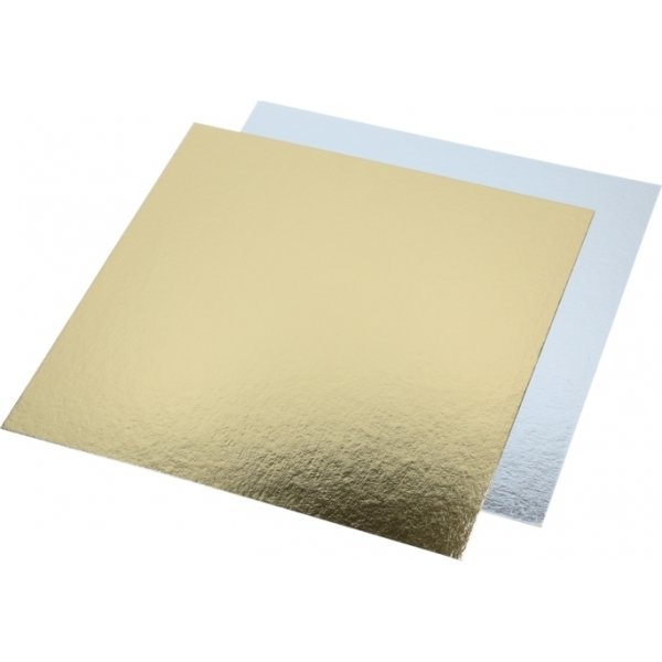 Kakefat - 3-pakning - Firkantet - Gull/Slv - 30 cm