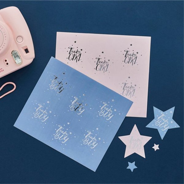 Stickers - Gender reveal - Team boy & Team girl