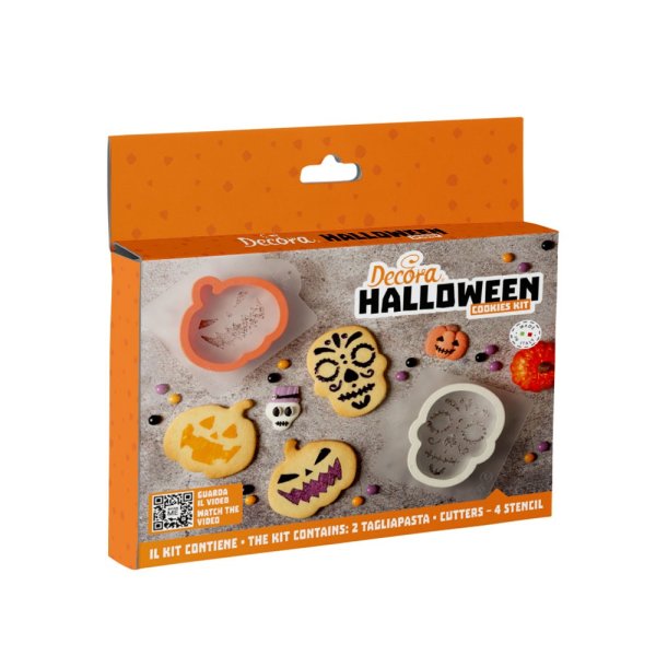 Kakeutstikker med sjablong - Gresskar og hodeskalle - Halloween Kakeutstikker med sjablong - Gresskar og hodeskalle - Halloween