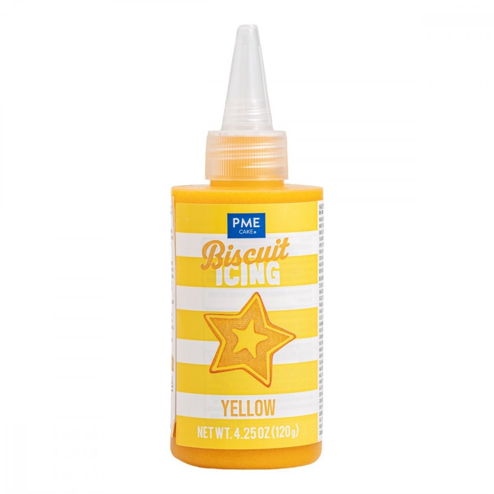 Ferdiglaget glasur/Buscuit-glasur – Gul – PME – 120 g