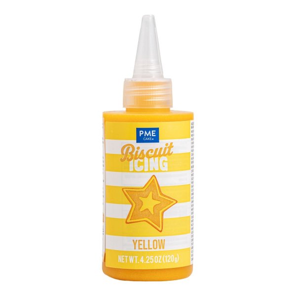 Ferdiglaget glasur/Buscuit-glasur - Gul - PME - 120 g