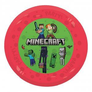 Gjenbrukbare plasttallerkener - Minecraft - 21 cm - 4-pakning Gjenbrukbare plasttallerkener - Minecraft - 21 cm - 4-pakning
