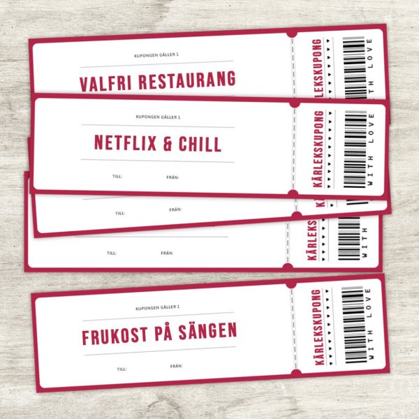 Kjærlighetspakke 1 - kjærlighetskuponger, ballong, roseblader Kjærlighetspakke 1 - kjærlighetskuponger, ballong, roseblader