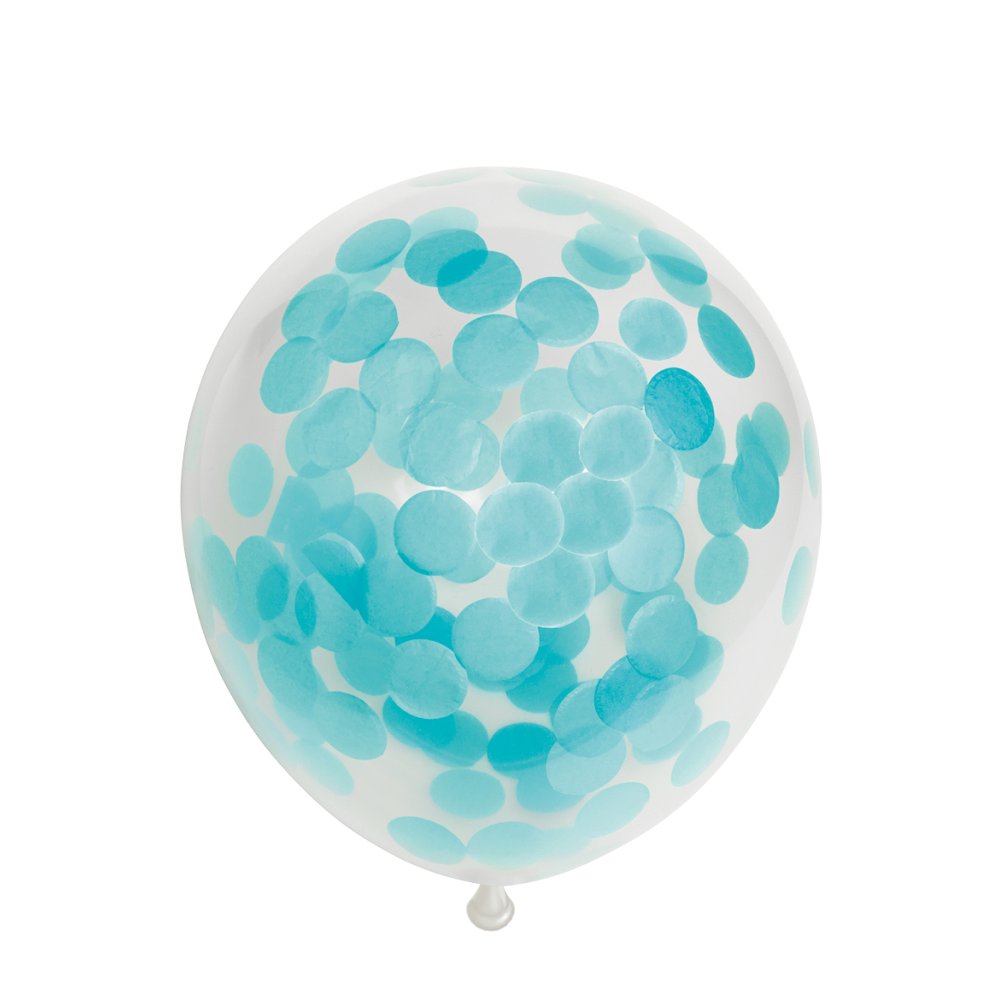 Konfettiballonger - Babyblå - 30 cm - 6-pakning - Konfettiballonger, Ballonger