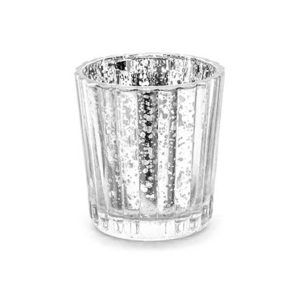 Glasslysestake - Sølv - 1 stk Glasslysestake - Sølv - 1 stk