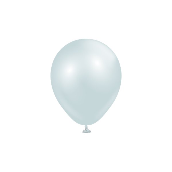 Miniballonger ensfargede - Premium 13 cm - Aura Isbl� - 25-pakning