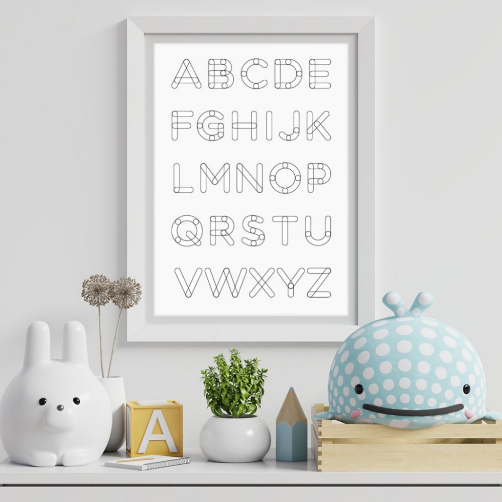 Plakat - BOKSTAVER - Omriss - Størrelse: A3 (297 x 420 mm)