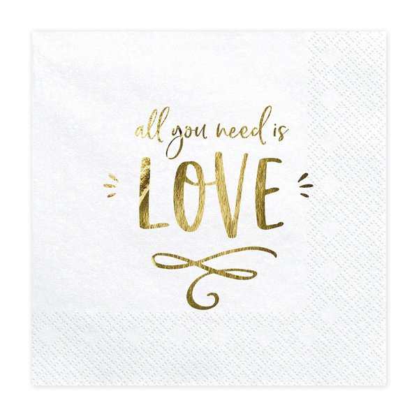 Servietter - Alt du trenger er kjrlighet - 20-pakning