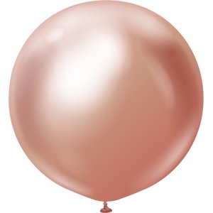 Ballonger ensfarget - Premium 60 cm - Rosegull Krom