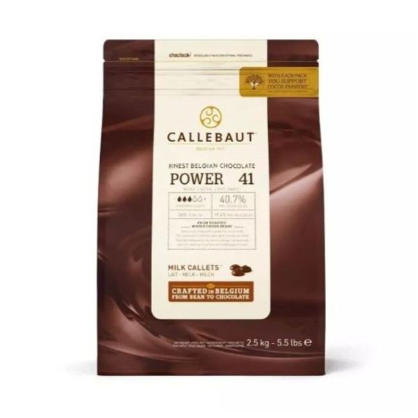Sjokolade - Melkesjokolade Power 41 - Callebaut - 2,5 kg Sjokolade - Melkesjokolade Power 41 - Callebaut - 2,5 kg