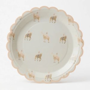 Papptallerkener - Jente på hest - 22 cm - Lavendelblå - 8-pakning Papptallerkener - Jente på hest - 22 cm - Lavendelblå - 8-pakning