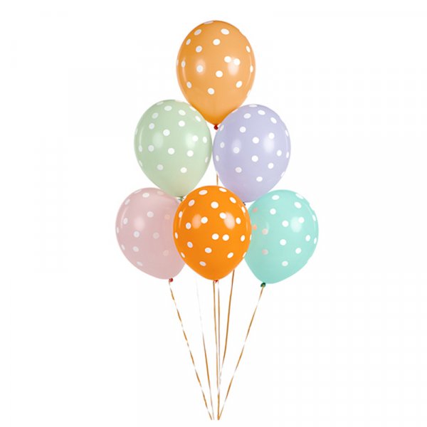Ballonger - Prikker - Pastellmiks - 6-pakning Ballonger - Prikker - Pastellmiks - 6-pakning