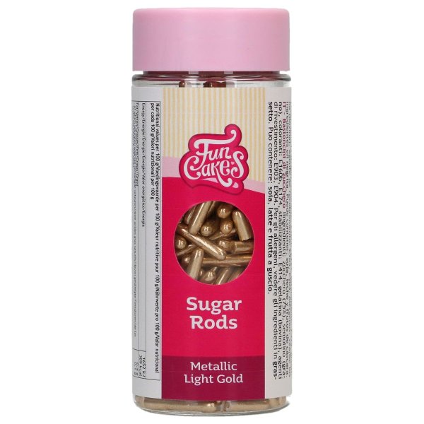 Strøsselpinner XL Metallisk Lys Gull 70 g - FunCakes Strøsselpinner XL Metallisk Lys Gull 70 g - FunCakes