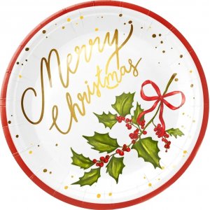 Papptallerkener - God Jul - 23 cm - 10-pakning