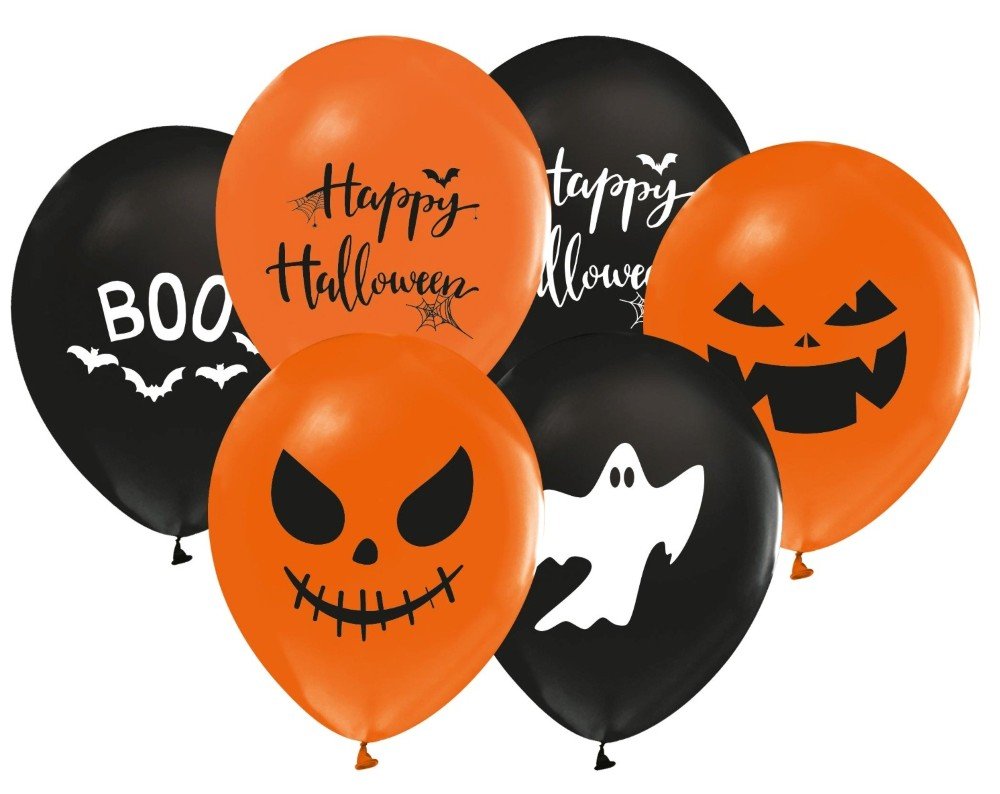 Ballongbukett - Halloween - Svart/Oransje - 8 stk - Halloween-dekorasjoner, Halloween