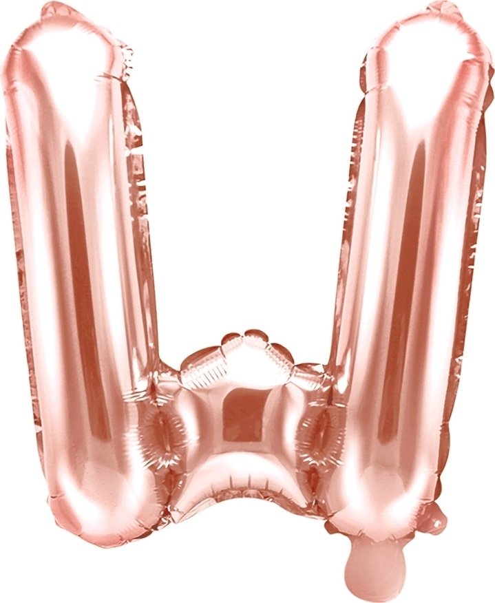 Bokstavballonger – Roségull – 35 cm – Bokstav: W – Bokstavballonger, Ballonger