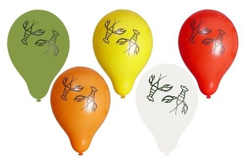Ballonger - Fargerike med kreps - 10-pakning - Ballonger med trykk, Ballonger