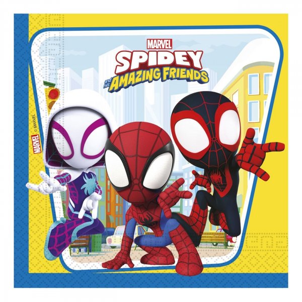 Servietter Spidey og hans fantastiske venner 33x33 cm 20-pakning Servietter Spidey og hans fantastiske venner 33x33 cm 20-pakning