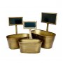 Balja med skylt - 3-pack - Guldbrun
