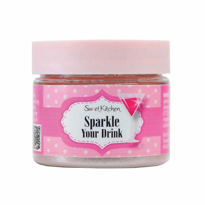 Drikkeglitter - Sparkle Your Drink - Rosa - SweetKitchen - 10 g - Andre ingredienser