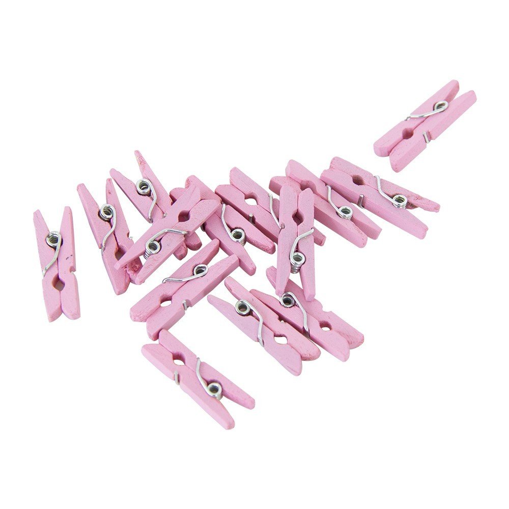 Mini klesklyper - Lys rosa - 24-pakning - Kortholdere og tilbehør, Borddekking til bryllup