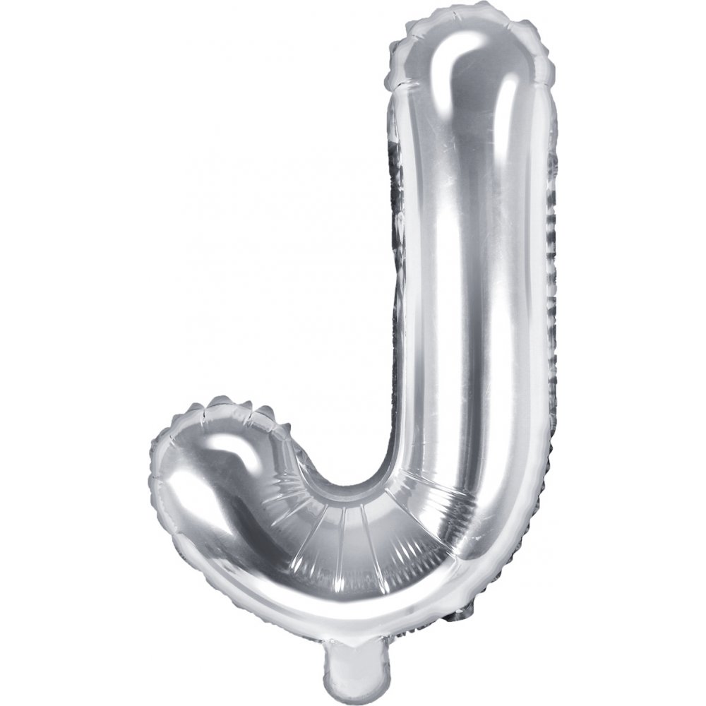 Bokstavballonger – Sølv – 35 cm – Bokstav: J – Bokstavballonger, Ballonger