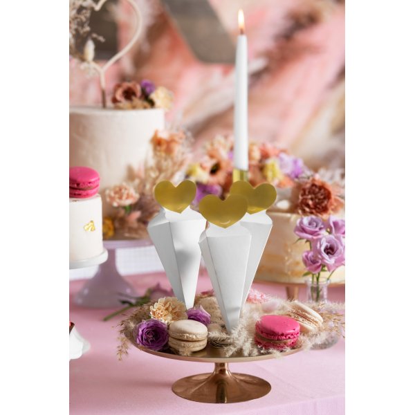 Gaveesker - Kjegler - Gullhjerte - 6-pakning Gaveesker - Kjegler - Gullhjerte - 6-pakning