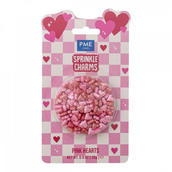 Strøssel - Hjerter - Rosa/Rød - PME - 25 g Strøssel - Hjerter - Rosa/Rød - PME - 25 g